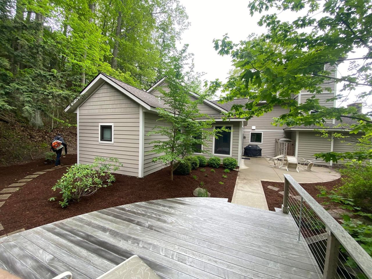 After — patio and surrounding landscape cleared and tidied
